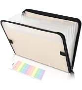 SKYDUE Accordion File Organizer, 7 Pocket Expanding File Folder with Front Pocket, Letter Size, I...