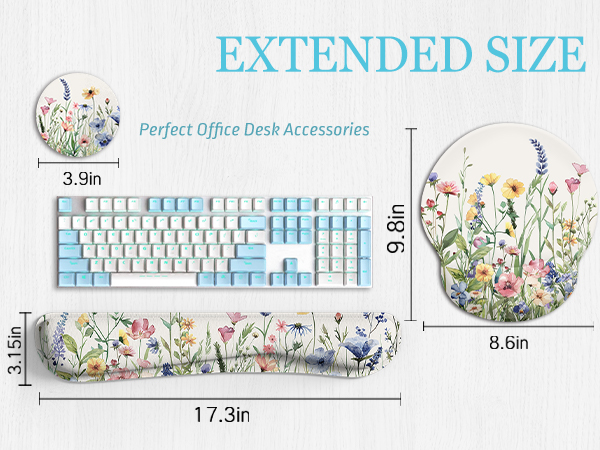 Floral Cup Coaster Ergonomic Mouse Pad Desk Accessories