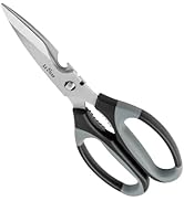 LABEAR-Grey 8" Kitchen Scissors Food Meat Cooking Scissors Heavy Duty All Purpose, Stainless Stee...