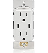 Leviton T5636-W 60W (6A) USB Dual Type-C/C Power Delivery In-Wall Charger with 15A Tamper-Resista...