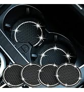 Valleycomfy 4PCS Bling Car Coasters, Universal Vehicle Bling Car Accessories -2.75 inch Silicone ...