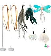 ORSDA 3in1 Interactive Cat Toys Replacement Attachments 7PCS Cat Teaser Toy Refills Cat Wand Atta...