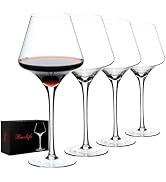 BACLIFE Red Wine Glasses Set of 4 – 17oz Premium Crystal Wine Glasses With Long Stem – Hand Blown...