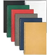 GINMLYDA Small Spiral Notebook 6Pack, 120 Lined Pages 8.25x5.50 Inches Spiral Journal Kraft Cover...