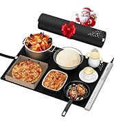 VTAR Electric Food Warming Mat Tray Warmer for Party Buffet Servers, Dual-Zone Heating with Indep...