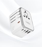 Ceptics Travel Adapter Worldwide, 70W GAN, 2 USB + 3 USB-C, Universal Input | 6 in 1 Internationa...