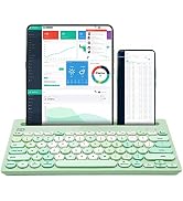 HUO JI Wireless Keyboard Multi-Device, Bluetooth and 2.4G Dual Mode for iPad, Switch to 3 Devices...