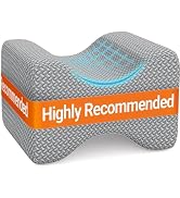 BlissTrends Memory Foam Knee & Leg Pillow for Side Sleepers, Grey, Large | Ergonomic Supports Kne...