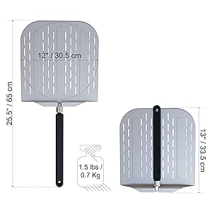 large aluminum pizza peel perfect size Koda oven pizza stone cordierite dough utensil bread