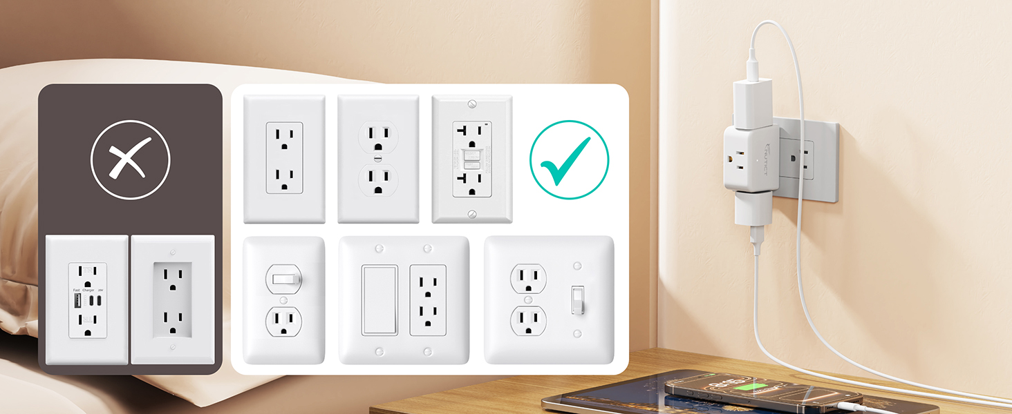 3 Way Plug Adapter Plug Extension Outlet