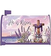 Inisajace Easter Mailbox Covers Magnetic, He is Risen Mailbox Cover Standard Size 18" X 21", Cros...