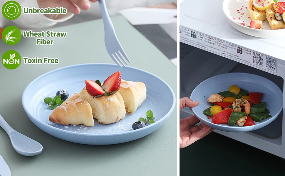 9 Inch Unbreakable Wheat Straw Plates
