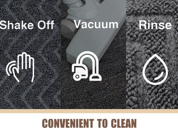 Fylyz doormat is easy to clean: you can clean it by shake off, vacuum and rinse