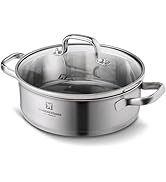 WAGENSTEIGER 6.82 Quart Casserole Pot/Dutch Oven/Saute Pan, 3-Ply Stainless Steel with Aluminum C...