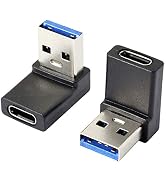 Right Angle USB A Male to USB C Female Adapter,90 Degree USB3.0 to Type C Cable Connector Support...