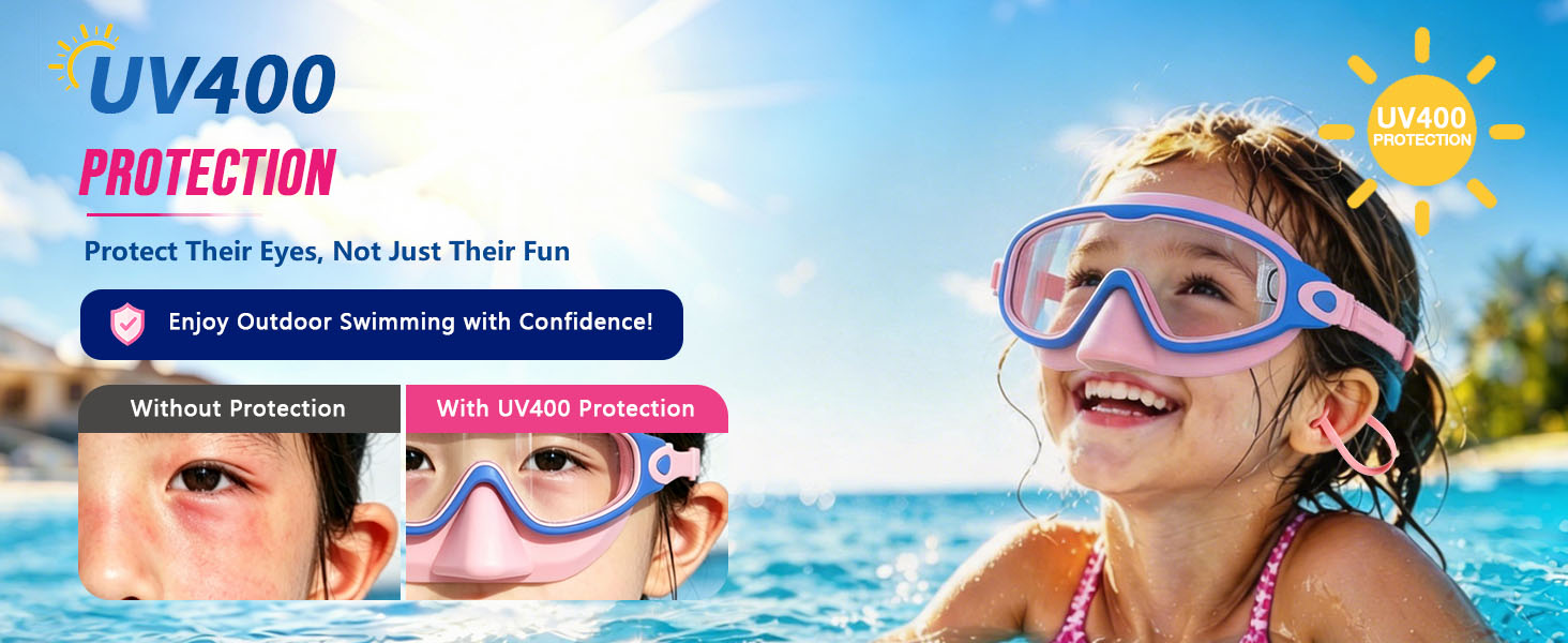 uv protection swim goggles beach swim goggles Kids Swim Goggles with Nose Cover