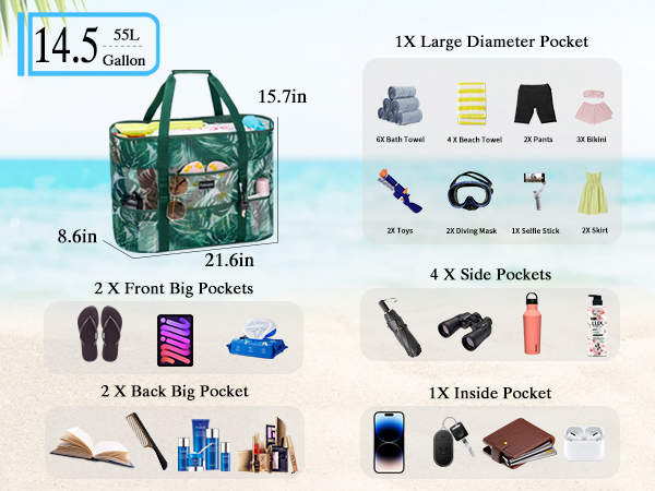extra large beach tote bag