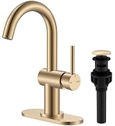 KENES Champagne Bronze Bathroom Faucet 1 Hole, Single Handle Gold Bathroom Sink Faucet for Vanity...