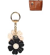 Yzikema Leather Flower Keychains ,Handmade Leather Key Ring Accessories,Bag Charm,Purse Charm,Ele...
