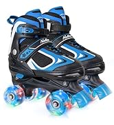 Nattork Kids Roller Skates for Boys Girls Kids, 4 Sizes Adjustable Quad Skates with All Light up ...