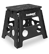 Goldblatt 12.5" Folding Step Stool for Adults and Kids, Heavy-Duty Plastic Portable Foldable Stoo...