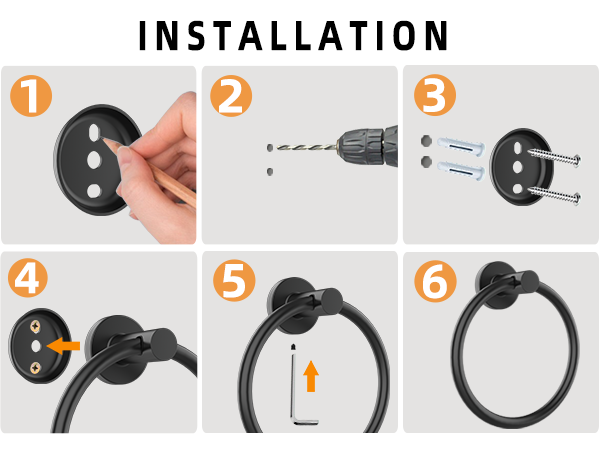 Towel ring installation