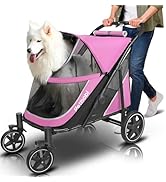 Petbobi Dog Stroller for Medium Dogs - Easy Fold Dual Entry Pet Stroller with One-Foot Brake, All...