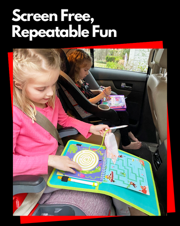 family business maze activity erase tether marker cloth stickers reusable carrying case booklet read