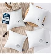 Phantoscope 18x18 Outdoor Pillow Inserts - Pack of 4 Waterproof Outdoor Throw Pillows with Webbin...