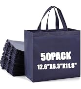 50Pcs Reusable Non Woven Shopping Bags Reusable Totes Bag Bulk with Handles Large Reusable Shoppi...