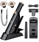 VACFAM Cordless Handheld Vacuum, 15KPa Car Vacuum, Hose, Dock, 2 Filters | Flexible hose and 2 wa...