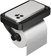 DGYB Bathroom Toilet Paper Holder Wall Mount Black Paper Towel Holder with Shelf Rustproof & Mult...