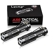 LETMY Tactical Flashlight, Super Bright LED Mini Flashlights with Belt Clip, Zoomable, 3 Modes, W...