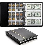 Jucoan Coin Collection Album, 310 Pockets Coin and Currency Collecting Album, 60 Pockets Paper Mo...
