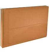 7 Ring Executive Check Binder with Zipper Pouch, Textured Premium Leatherette Cover, for 9 x 13" ...