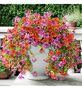ZFProcess Artificial Hanging Flowers for Outdoors Spring Summer Decoration, 2 Pack Silk Fake Dais...
