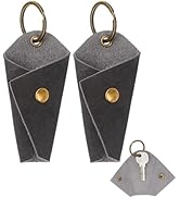 CALFOVERA 2PCS PU Leather Wrap Keychain for Motorcycle Portable Protective Keyring Cover Pouch wi...