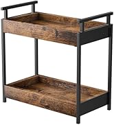 KLM Countertop Coffee Station Organizer, 2 Tier Wooden Shelf for Coffee Bar Accessories, Condimen...