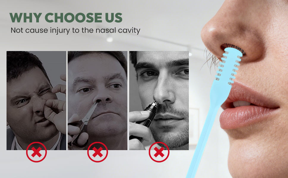 360° Rotating Portable Manual Nose Hair Remover Tool with Ear Picker