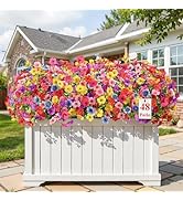 Alupssuc 48 Bundles Artificial Flowers for Outdoors Decoration, UV Resistant Silk Faux Floral Spr...