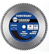 COMOWARE Circular Miter Saw Blade- 10 inch 80 Tooth, ATB Premium Tip, Anti-Vibration, 5/8 inch Ar...
