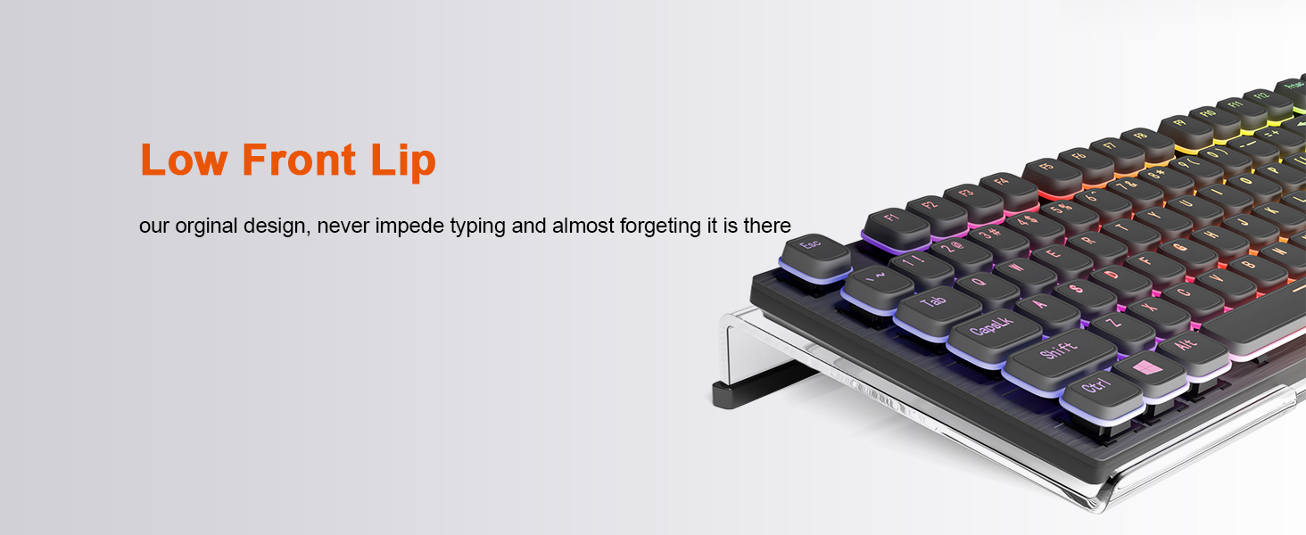 clear computer keyboard riser with silicone strip
