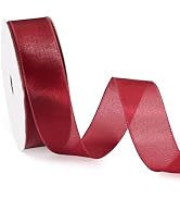 Pandahall 20 Yards Red Organza Ribbon 1 Inch Organza Chiffon Ribbon Satin Ribbon Thin Tulle Ribbo...