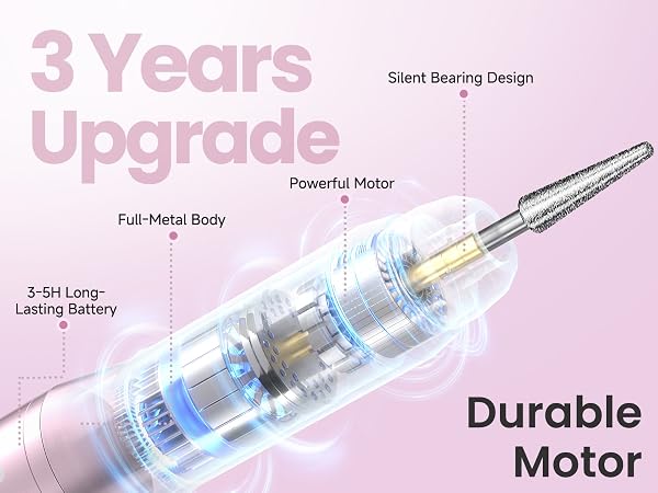 Aluminum body with advanced heat, stable torque with low vibration and ultra-quiet operation.