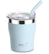 Mollcity kids Cup-9 oz Kids Tumbler with Lids and Straws Stainless Steel Vacuum Insulated Tumbler...