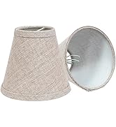 Double Mini Small Brown Barrel Lamp Shades Clip On Bulb, TOOTOO STAR Barrel Fabric Lampshade for ...