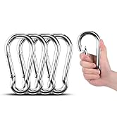 Large Carabiner Clip Hooks, 4pcs 7 inch Carabiners Heavy Duty, 304 Stainless Steel Spring Snap Ho...