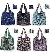 6 Pack Reusable Grocery Bags Heavy Duty with Handles, Reusable Shopping Bags for Women, Foldable,...