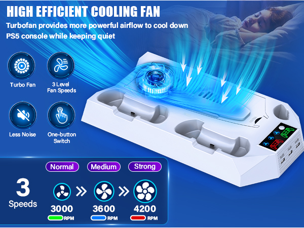 ps5 fan cooling fan with controller charger