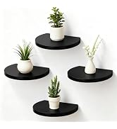 MITREL Small Wood Floating Shelves (4-Pack, 8-inch Diameter) - Round Sturdy Invisible Wall Mount ...
